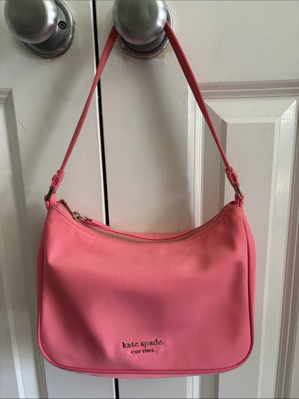 kate spade Coral Pink Shoulder Bag with Gold Tone Hardware